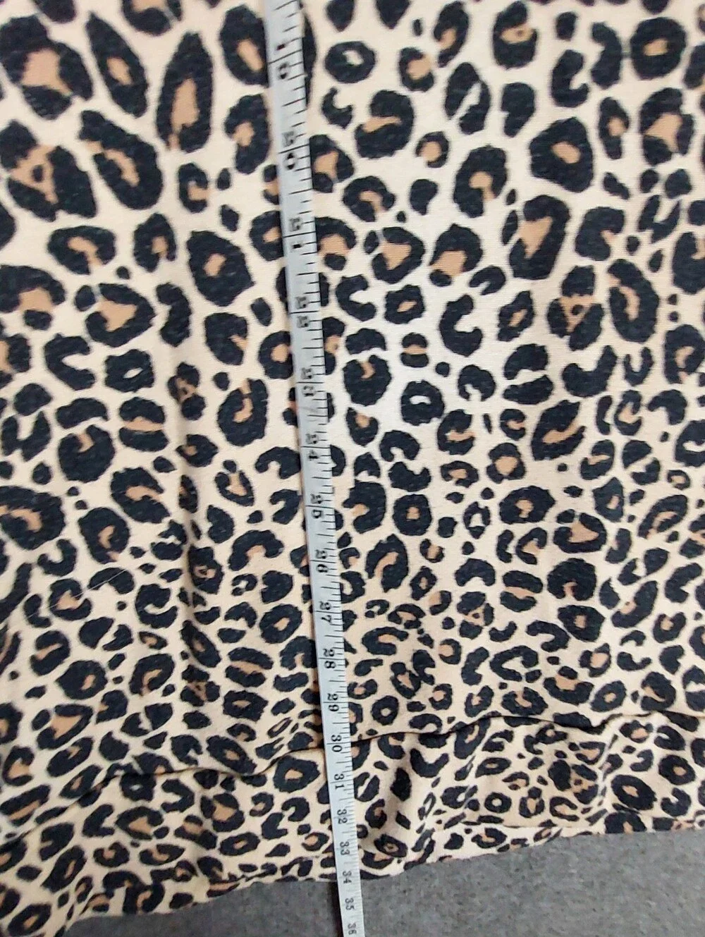 SIMPLY VERA WOMENS TAN LEOPARD ANIMAL PRINT 3/4 SLEEVE LOUNGE DRESS NIGHT GOWN L - Picture 5 of 10